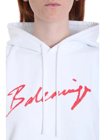 Shop Balenciaga Sweatshirt In White Cotton