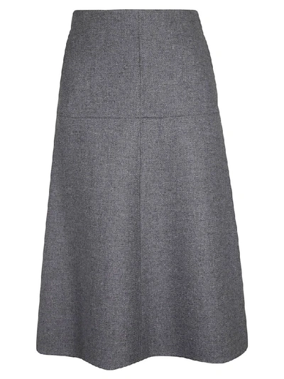 Shop Stella Mccartney Wool Felt Coating Skirt In Grey Mélange