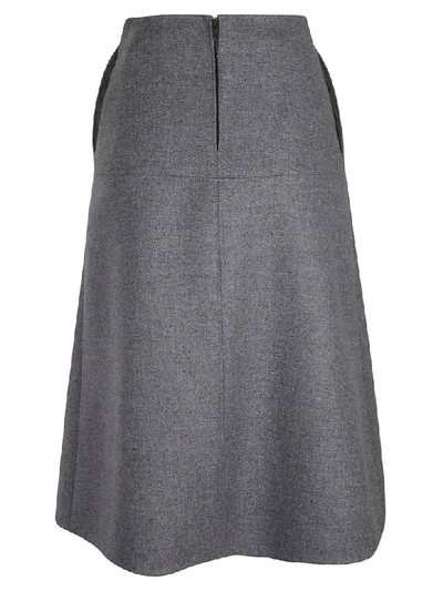 Shop Stella Mccartney Wool Felt Coating Skirt In Grey Mélange