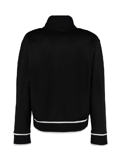 Shop Converse Cotton-blend Full-zip Sweatshirt In Black