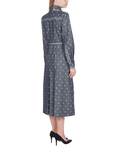 Shop Fendi Kaligraphy Long S. Pleated Skirt Dress In Deco