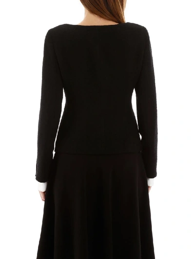 Shop Alessandra Rich Tweed Blazer In Black (black)