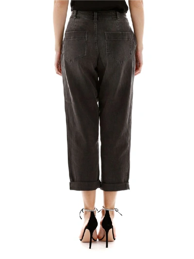 Shop Michael Michael Kors Boyfriend Jeans With Sequins In Charcoalwash (grey)