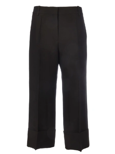 Shop Valentino Wool And Silk Short Pants/risvolto In No Black