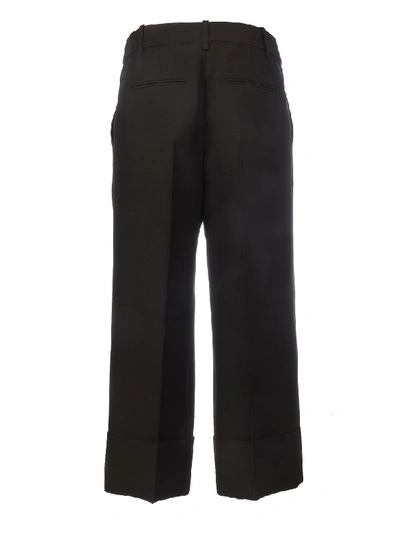 Shop Valentino Wool And Silk Short Pants/risvolto In No Black