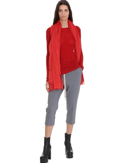 Shop Rick Owens Ribbed Knitwear In Red Wool
