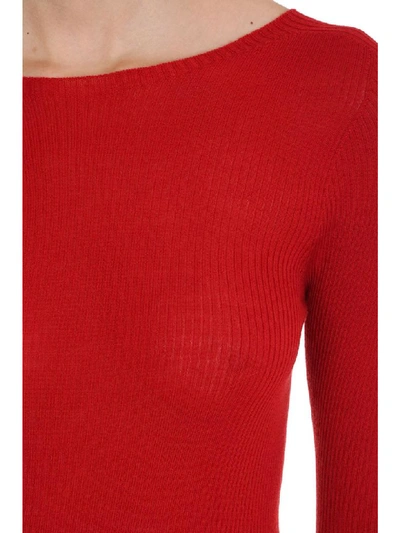 Shop Rick Owens Ribbed Knitwear In Red Wool