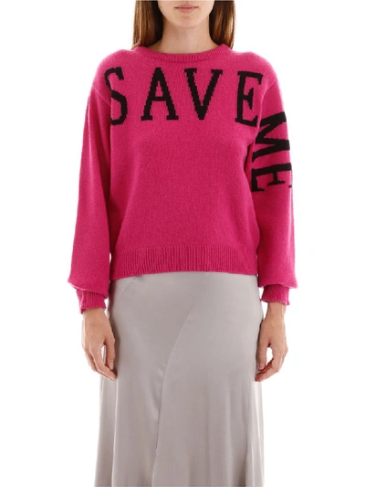 Shop Alberta Ferretti Save Me Pullover In Fuchsia Black (fuchsia)