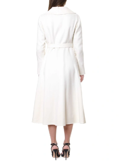 Shop Valentino Ivory Cashmere Coat With V Belt