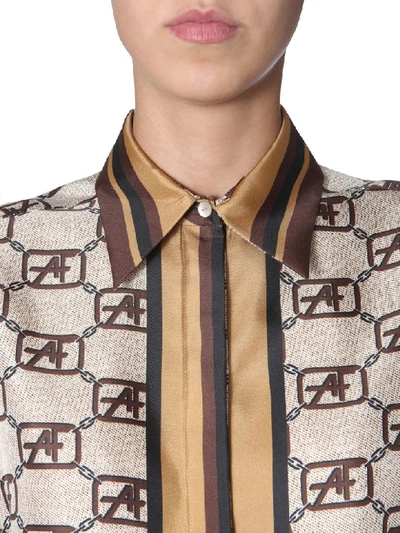 Shop Alberta Ferretti Logo Story Shirt In Beige