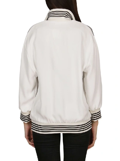 Shop Dolce & Gabbana Logo Tape Bomber Jacket In White