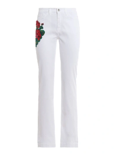 Shop Dolce & Gabbana 5 Pockets Pants In Bianco