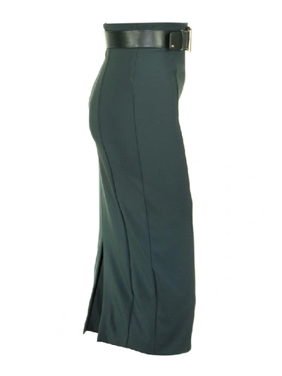 Shop Elisabetta Franchi Celyn B. Pencil Skirt With Belt In Glass Green