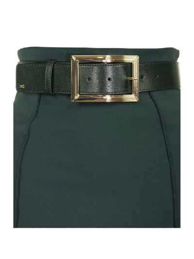 Shop Elisabetta Franchi Celyn B. Pencil Skirt With Belt In Glass Green