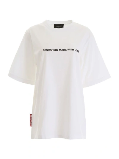 Shop Dsquared2 Made With Love T-shirt In White (white)