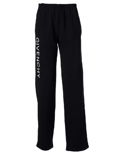 Shop Givenchy Logo Trousers In Black