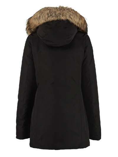 Shop Woolrich Arctic Padded Parka With Fur Hood In Black