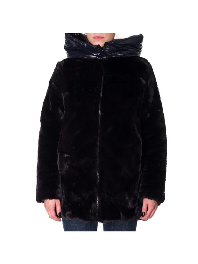 Shop Save The Duck Reversible Coat In Black