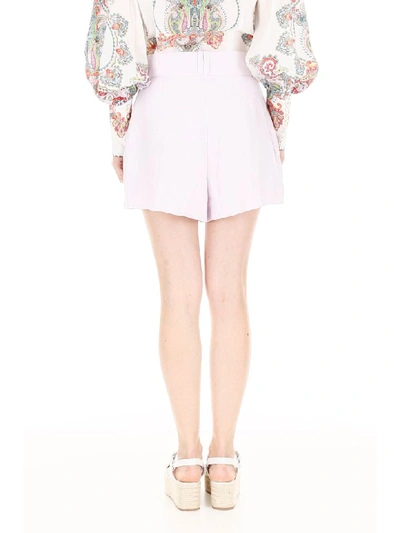 Shop Zimmermann Linen Shorts In Lavender (purple)