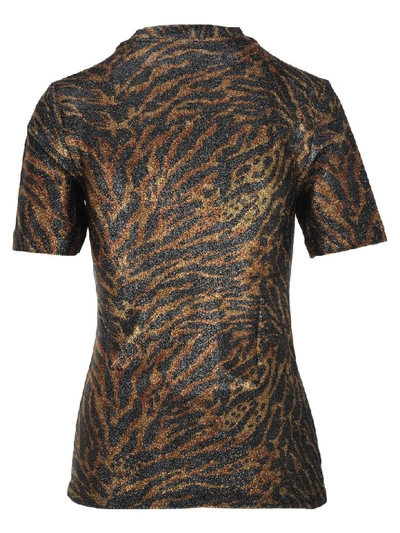 Shop Ganni Tiger Print Top