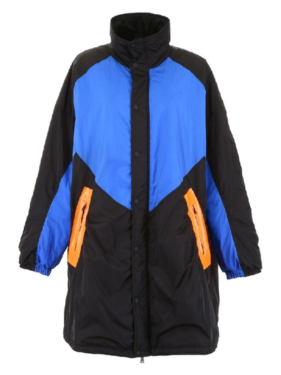 Shop Maison Margiela Color Block Parka In Nero (blue)