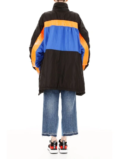 Shop Maison Margiela Color Block Parka In Nero (blue)