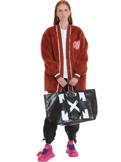 Shop Off-white Fake Fur Colleg Bomber In Orange Wool