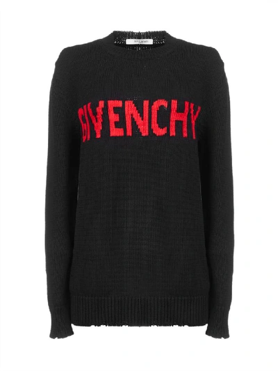 Shop Givenchy Sweater In Black Red