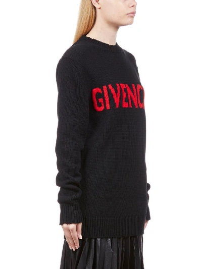 Shop Givenchy Sweater In Black Red