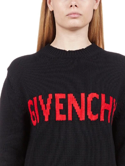 Shop Givenchy Sweater In Black Red