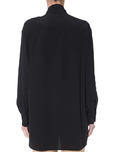 Shop Givenchy Shirt With A Plissé Scarf Collar In Nero