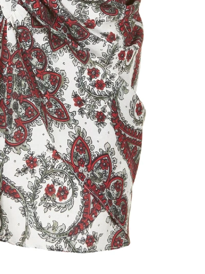 Shop Isabel Marant Ruffled Skirt In Bianco Multicolor