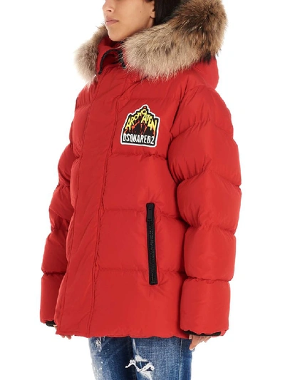 Shop Dsquared2 Mountain Puffer Down Jacket In Red