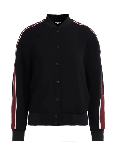 Shop Kenzo Black Bomber Jacket With Multicolor Tiger Embroidery On The Back In Nero