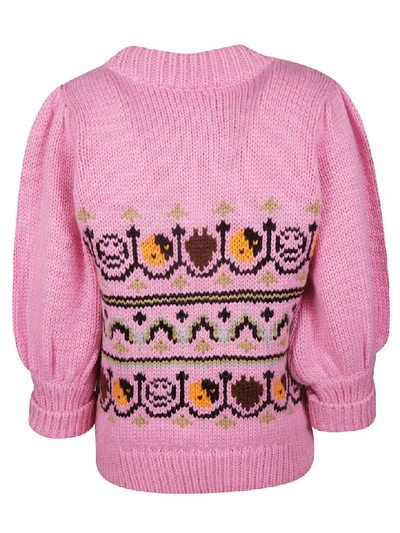 Shop Ganni Knitted Sweater In Multicolor