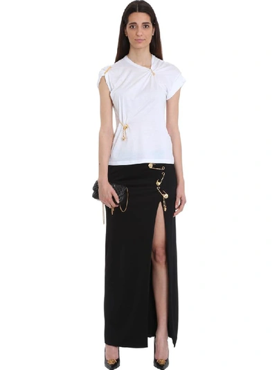 Shop Versace Safety Pin Maxi Skirt In Black