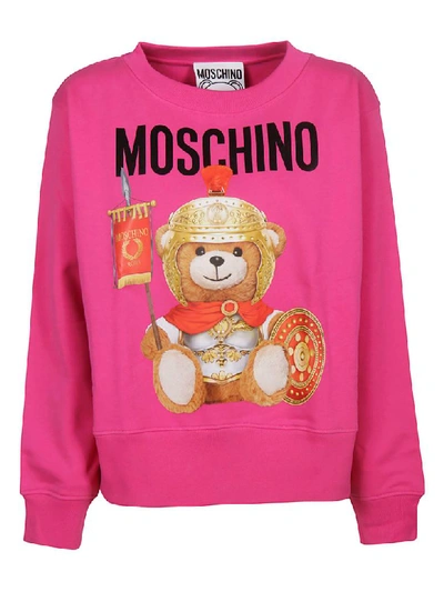 Shop Moschino Gladiator Print Sweatshirt In Pink