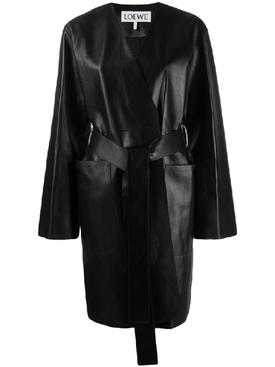 Shop Loewe Coat In Black