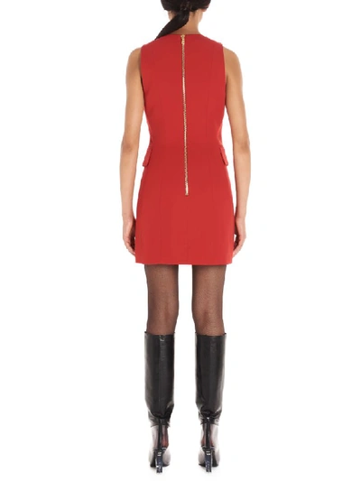 Shop Balmain Dress In Red