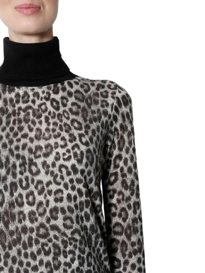 Shop Michael Michael Kors Turtle Neck Sweater In Animalier