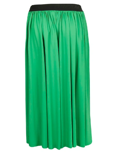 Shop Msgm Flared Maxi Skirt In Green