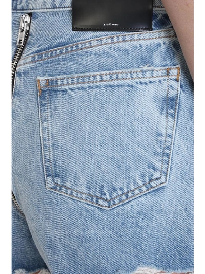 Shop Alexander Wang Bite Zip Shorts In Cyan Denim