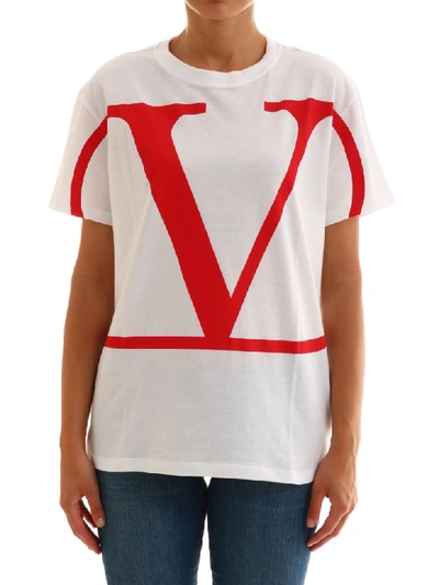 Shop Valentino Vlogo T-shirt In White