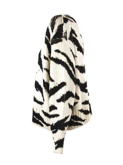 Shop Philosophy Di Lorenzo Serafini White And Black Wool Sweater In Panna+nero