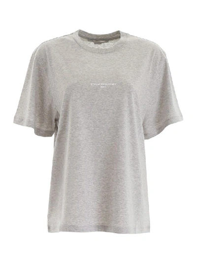 Shop Stella Mccartney Logo Print T-shirt In Grey Melange (grey)
