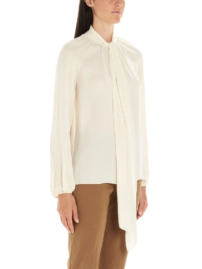 Shop Theory Tie Scarf Blouse In Beige