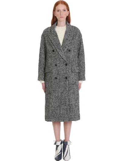 Shop Isabel Marant Étoile Habra Coat In Grey Wool