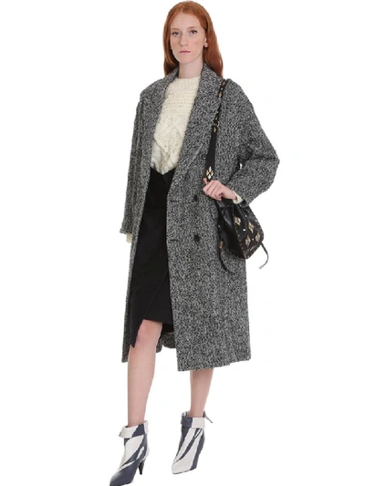 Shop Isabel Marant Étoile Habra Coat In Grey Wool