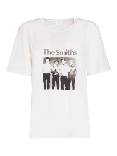 Shop Saint Laurent The Smiths T-shirt In Bianco