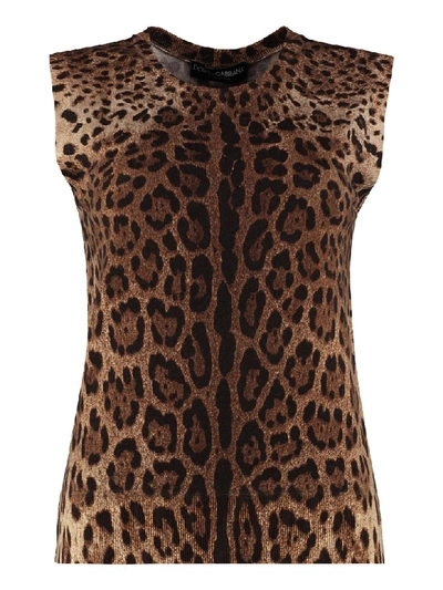 Shop Dolce & Gabbana Printed Top In Brown